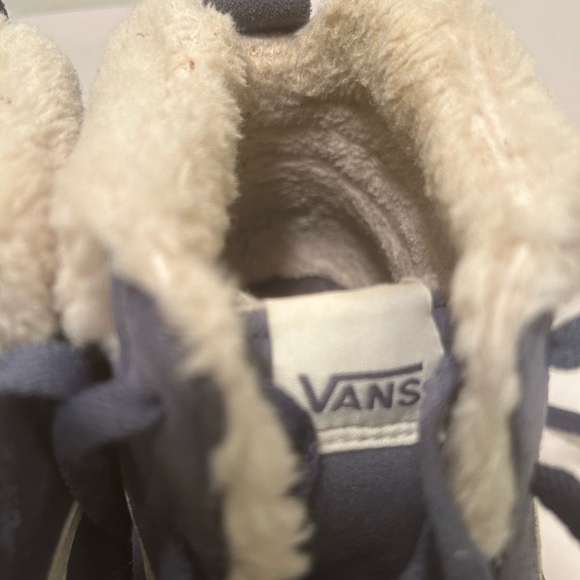 Vans Blue Suede Faux Fur Lined High Top Sneakers Size 9.5 - Picture 6 of 11